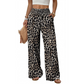 👖 Pantaloni pentru femei cu talie înaltă, imprimeu leopard