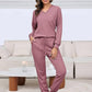 ✨ ✨ Pijama damă cu decolteu în V și textură waffle