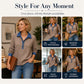 🍁New Fall Collection-Women's Contrast Denim Collar Knit Top