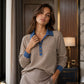 🍁New Fall Collection-Women's Contrast Denim Collar Knit Top