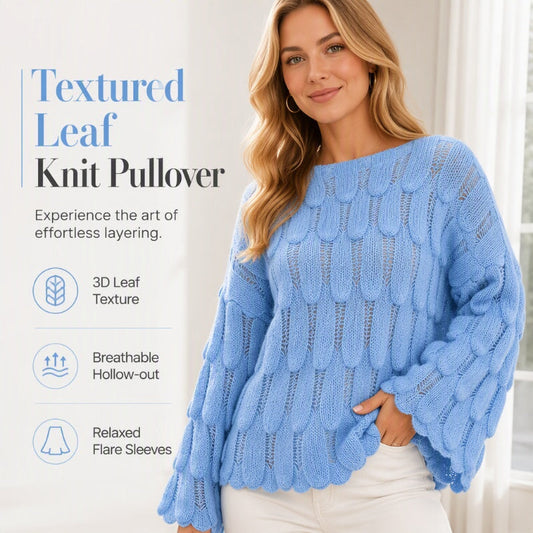 🧶 Pulover tricotat lejer pentru femei, cu detalii ajurate