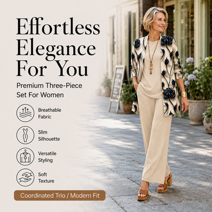✨ Set elegant pentru femei, imprimat, 3 piese