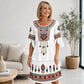 👗 Rochia pentru femei cu imprimeu etnic vintage, croială în etaje