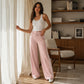 👕 Pantaloni pentru femei cu picior larg și șnur