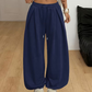 👖 Pantaloni de trening lejeri, cu pliuri și picior larg, pentru femei