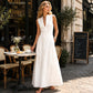 ✨ 👗 Rochie de damă cu decolteu adânc în V și fără mâneci, lungă până la gleznă