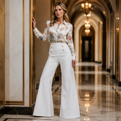 👕 Pantaloni evaza elastici, cu croială flatantă, pentru femei
