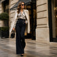 👕 Pantaloni evaza elastici, cu croială flatantă, pentru femei