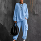 👖 Set pentru femei de zi cu zi, compus dintr-un top cu guler rotund și pantaloni cargo