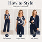 👖 Costum pentru femei din 3 piese, set cu sacou, top și pantaloni