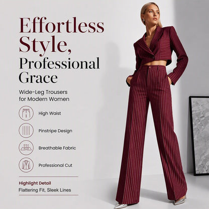 👖 Women's High-Waisted Striped Wide-Leg Pants