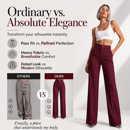 👖 Women's High-Waisted Striped Wide-Leg Pants
