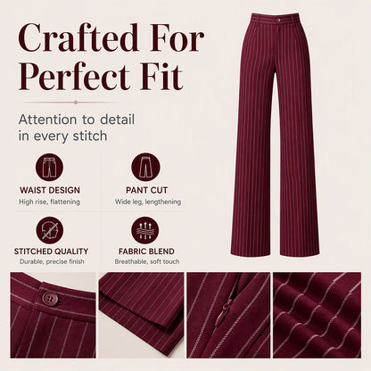 👖 Women's High-Waisted Striped Wide-Leg Pants
