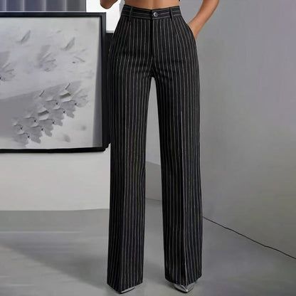 👖 Women's High-Waisted Striped Wide-Leg Pants