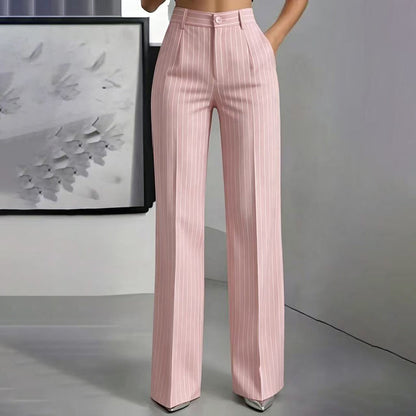 👖 Women's High-Waisted Striped Wide-Leg Pants