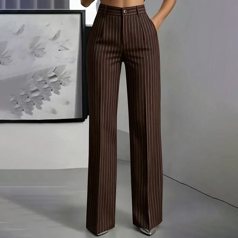 👖 Women's High-Waisted Striped Wide-Leg Pants