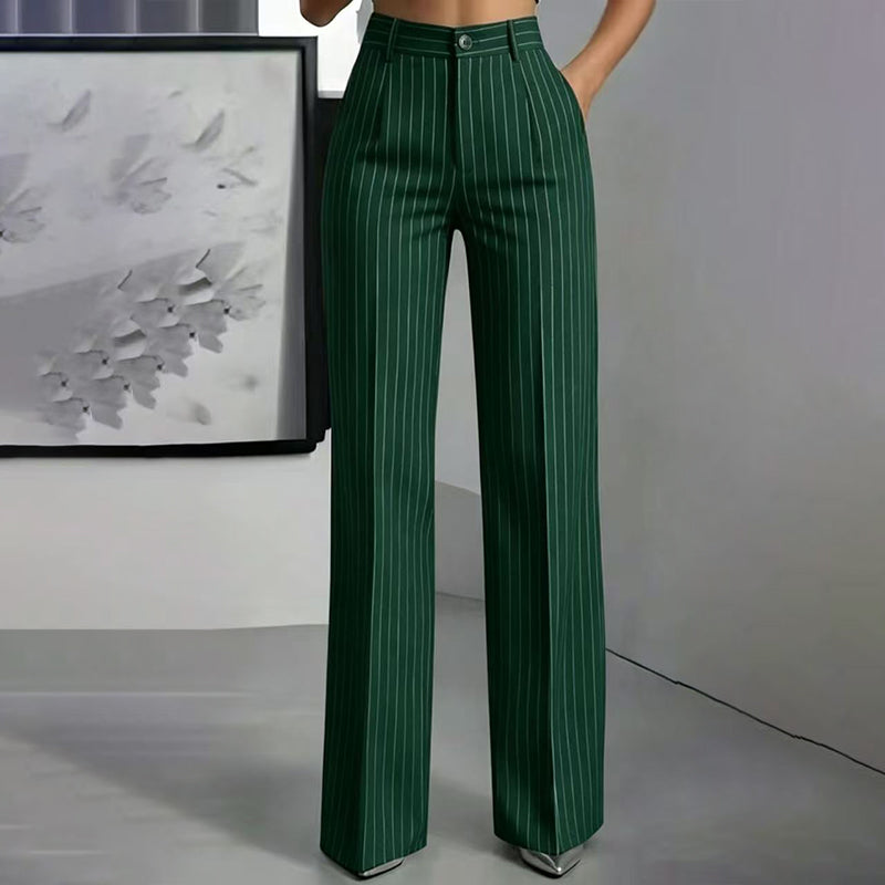 👖 Women's High-Waisted Striped Wide-Leg Pants