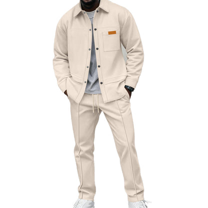 👖 Men's Waffle Knit Jacket & Pants Two-Piece Casual Set