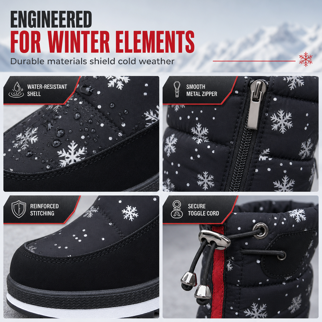 ✈️ Women's High‑Top Winter Snow Boots, Waterproof Non‑Slip Tall Boots with Thick Plush Lining & Thick Sole for Outdoor Snowy Days👢