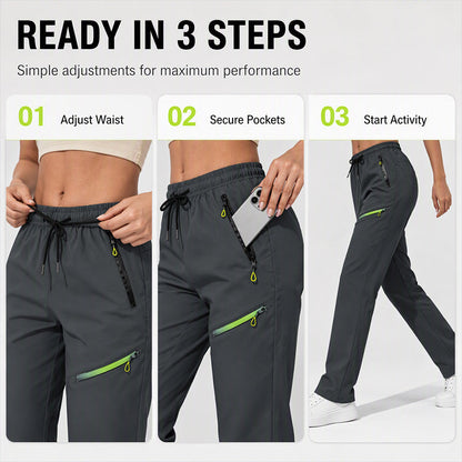 👖 Women's Casual Athletic Pants with Zipper Pockets