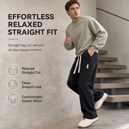 👖 Men's Loose Fit Straight Leg Sweatpants Thick Casual Wide Leg Sports Pants for Autumn and Winter
