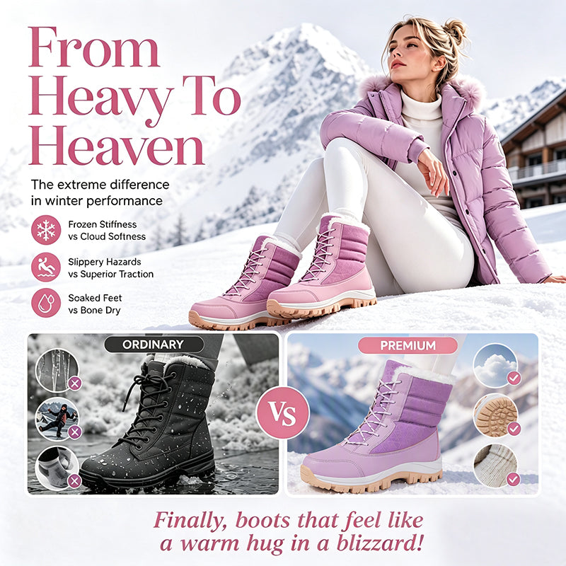 👢 Women's Waterproof Plush-Lined Mid-Calf Snow Boots
