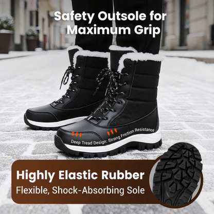 👢 Women's Waterproof Plush-Lined Mid-Calf Snow Boots