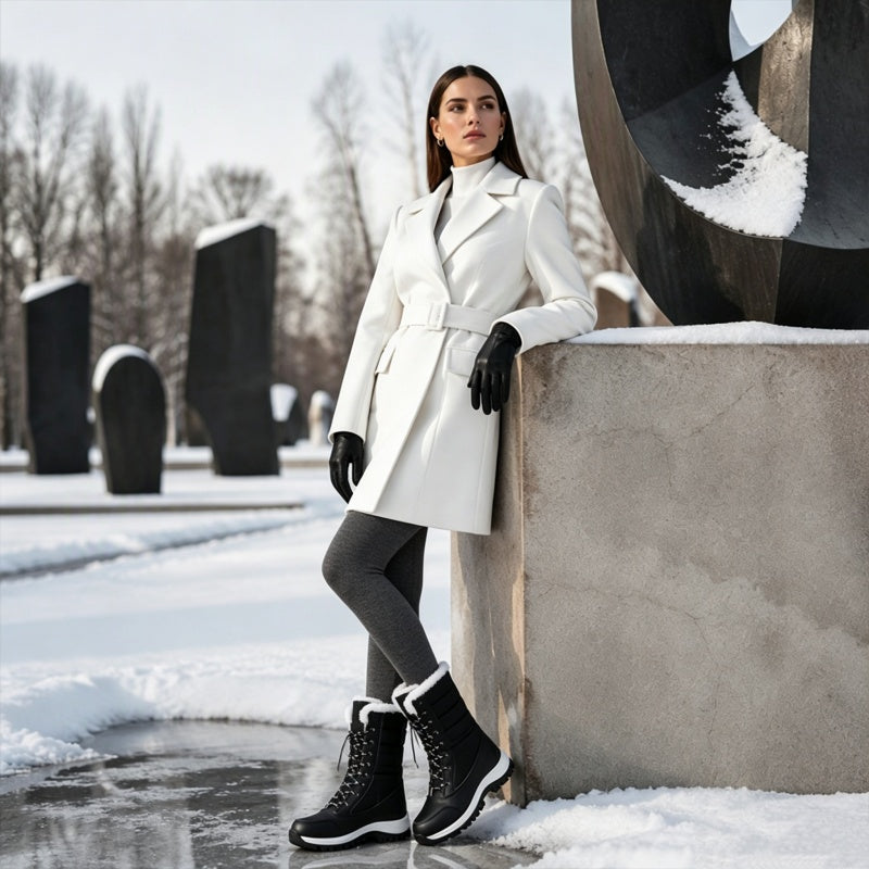 👢 Women's Waterproof Plush-Lined Mid-Calf Snow Boots