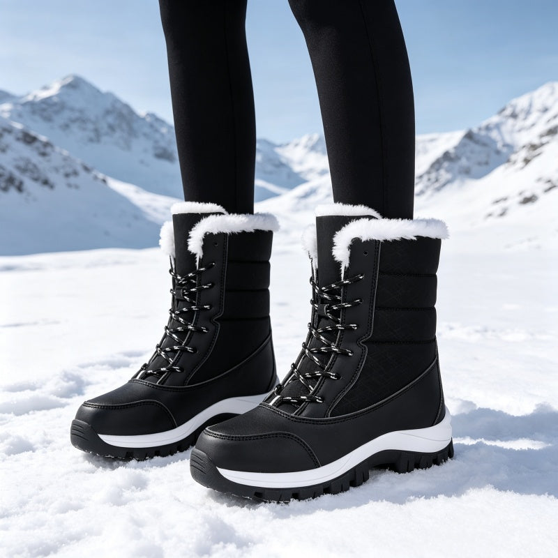 👢 Women's Waterproof Plush-Lined Mid-Calf Snow Boots