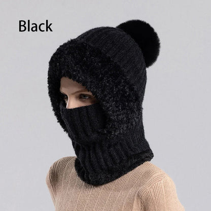🧣 Women's Winter One-Piece Knitted Beanie Scarf Mask