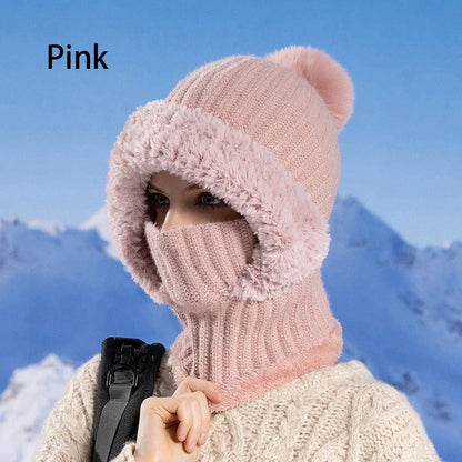 🧣 Women's Winter One-Piece Knitted Beanie Scarf Mask