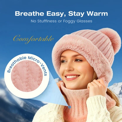 🧣 Women's Winter One-Piece Knitted Beanie Scarf Mask