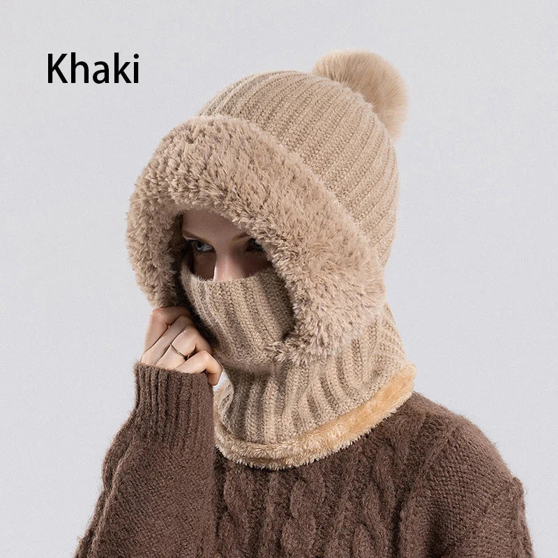 🧣 Women's Winter One-Piece Knitted Beanie Scarf Mask