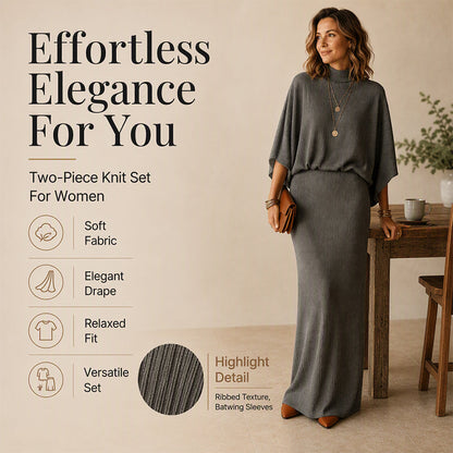 👕 Women's Batwing Sleeve Top & Maxi Skirt Set