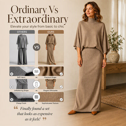 👕 Women's Batwing Sleeve Top & Maxi Skirt Set