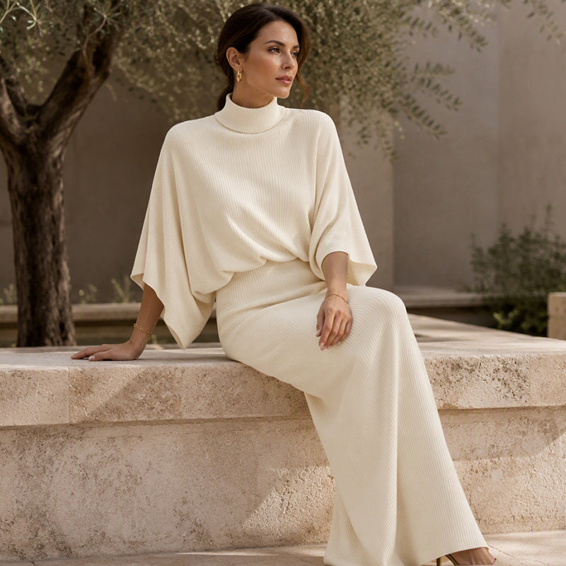 👕 Women's Batwing Sleeve Top & Maxi Skirt Set