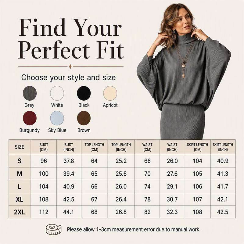 👕 Women's Batwing Sleeve Top & Maxi Skirt Set