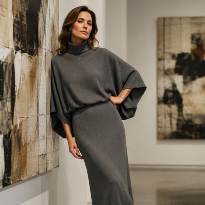 👕 Women's Batwing Sleeve Top & Maxi Skirt Set