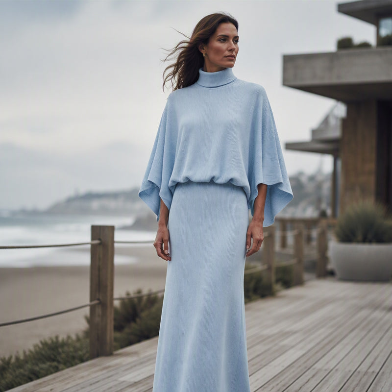 👕 Women's Batwing Sleeve Top & Maxi Skirt Set