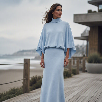 👕 Women's Batwing Sleeve Top & Maxi Skirt Set