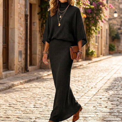 👕 Women's Batwing Sleeve Top & Maxi Skirt Set