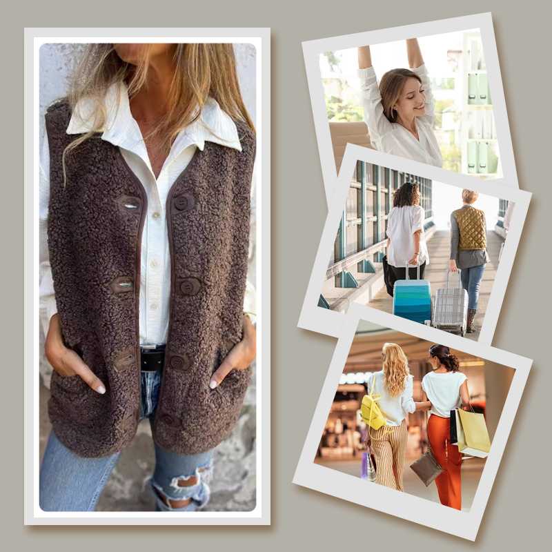 🩳 Women's Fall Button Down Short Warm Vest