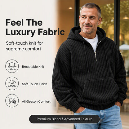 🧥 Men's Casual Half-Zip Corduroy Hoodie