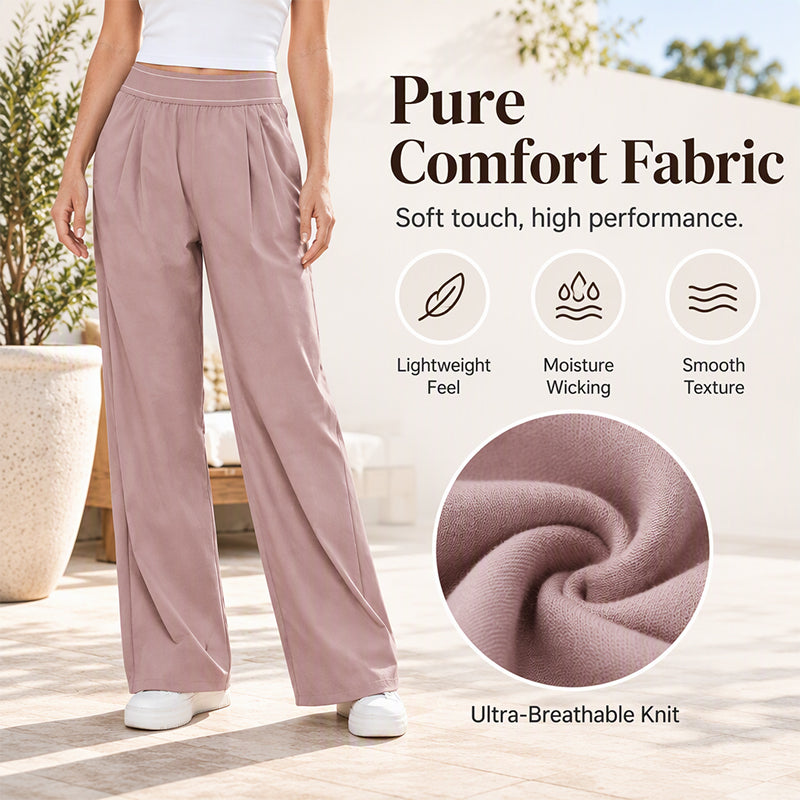 👖 Women's Lightweight High-Waist Wide-Leg Pants