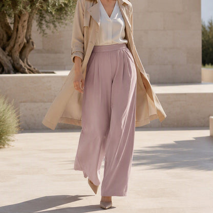 👖 Women's Lightweight High-Waist Wide-Leg Pants