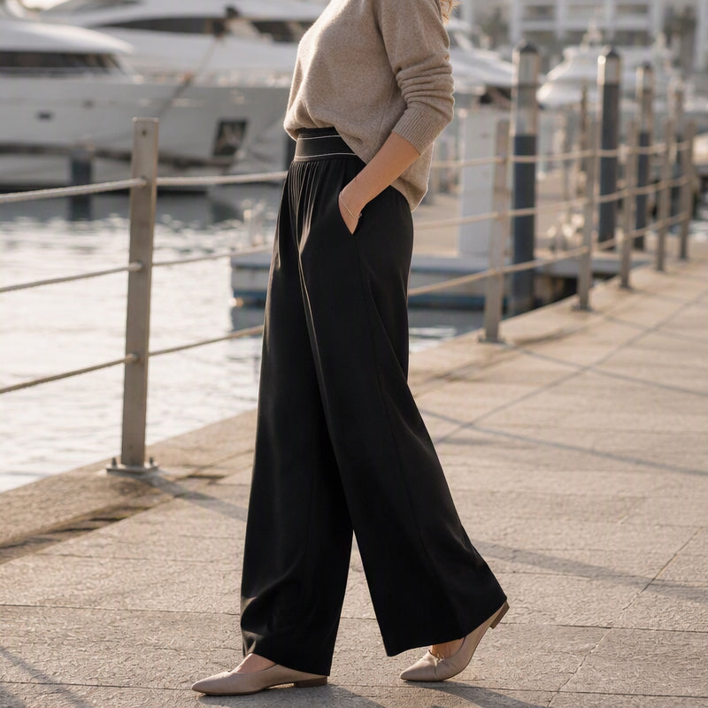 👖 Women's Lightweight High-Waist Wide-Leg Pants