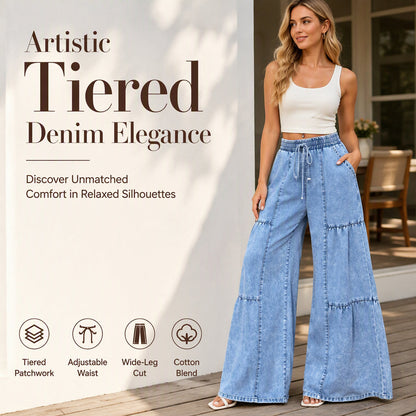 👖 Women's High Waist Wide Leg Denim Pants