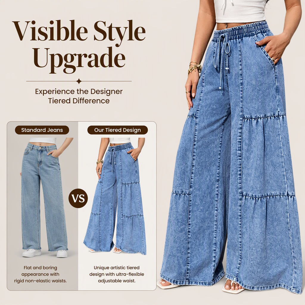 👖 Women's High Waist Wide Leg Denim Pants