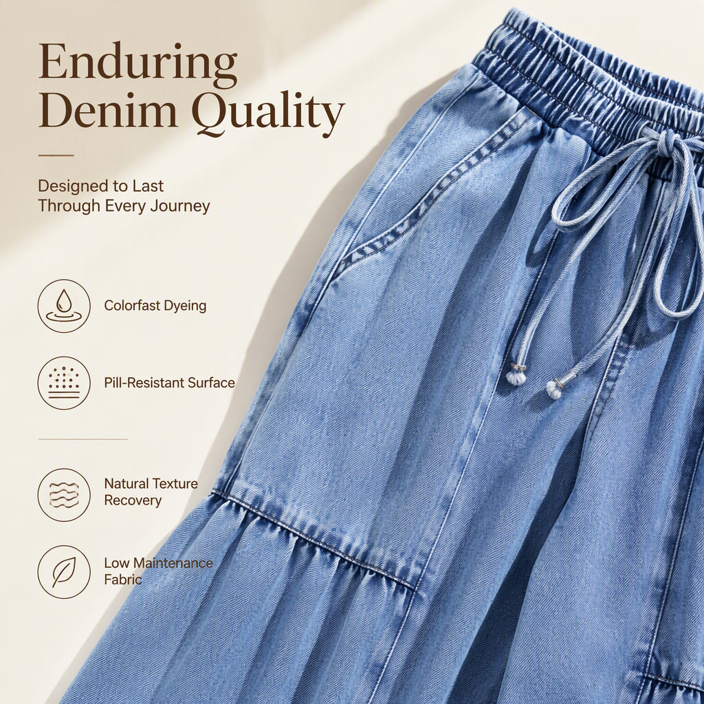 👖 Women's High Waist Wide Leg Denim Pants