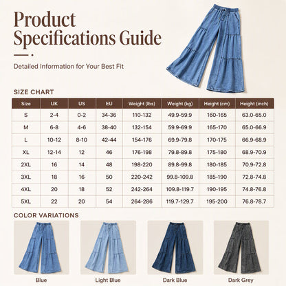 👖 Women's High Waist Wide Leg Denim Pants